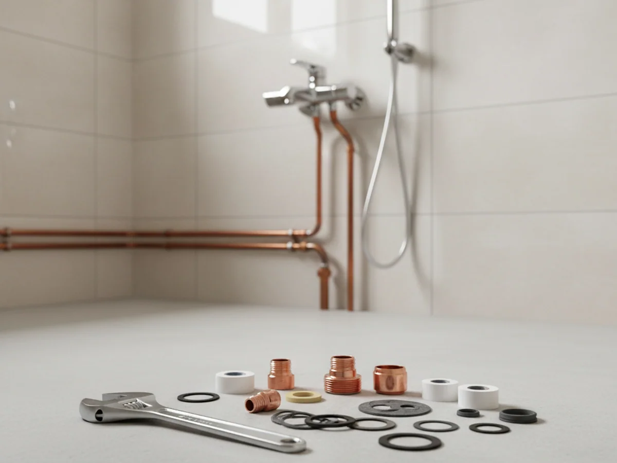 Salle de bain rénovée avec douche à l'italienne, meuble vasque suspendu et carrelage grand format